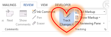 microsoft word track changes