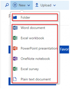 OneDrive Add File or Folder