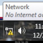 network problems icon on the taskbar