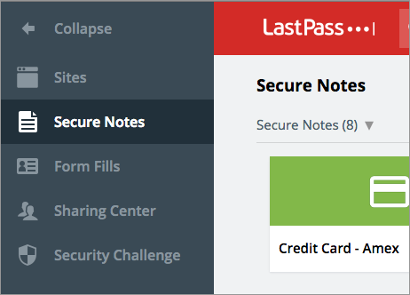 lastpass secure notes