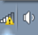wireless network problem icon on the taskbar